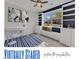 Bright bedroom boasts built-in shelving, a window seat, and a stylish desk area at 664 Long Melford Dr, Rolesville, NC 27571