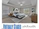 Bright, staged bedroom with a ceiling fan and carpet at 664 Long Melford Dr, Rolesville, NC 27571