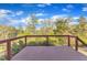 Relaxing outdoor deck with wooden flooring and a railing showcasing a scenic view at 664 Long Melford Dr, Rolesville, NC 27571