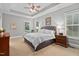 Spacious main bedroom with high ceilings and large windows at 7440 Bleasdale Ct, Apex, NC 27539