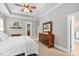 Main bedroom with dresser and access to the bathroom at 7440 Bleasdale Ct, Apex, NC 27539
