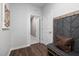 Entryway with built-in bench and coat rack at 776 Denburn Pl, Raleigh, NC 27603