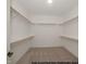 Walk-in closet with carpet flooring, offering ample storage with shelving and wooden rods at 1021 Smoke Willow Way # 130, Rolesville, NC 27571