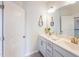 Double vanity bathroom with modern fixtures and flooring at 1212 Coral Cay Bnd, Wake Forest, NC 27587