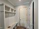 Mud room with bench and coat rack, under construction at 190 Broadleaf Ln, Louisburg, NC 27549