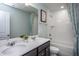 Bathroom with double vanity, bathtub, and shower at 2907 Huxley Way, Apex, NC 27502