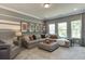 Spacious bonus room with comfortable seating and large windows at 2940 Hanging Valley Way, Wake Forest, NC 27587