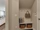Convenient drop zone with bench, storage, and hooks for bags at 2940 Hanging Valley Way, Wake Forest, NC 27587