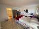 Bedroom with double bed and view of bathroom at 515 Docs Rd, Lillington, NC 27546