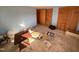 Bedroom with light blue walls, carpet, and double closets at 515 Docs Rd, Lillington, NC 27546