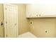 Laundry area with ample cabinet space above washer and dryer hook ups at 805 Joshua Clay Dr, Rocky Mount, NC 27803
