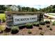 Stone sign welcomes you to Thornton Townes community at 8632 Brixton Shay Dr, Raleigh, NC 27616