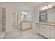 Spa-like bathroom with double vanity and large shower at 106 Park Manor Ln, Cary, NC 27519