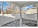 Small, fenced backyard with flagstone patio at 3727 Votive Ln, Raleigh, NC 27604