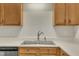 Double stainless steel sink with wood cabinets at 3727 Votive Ln, Raleigh, NC 27604