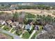 Beautiful aerial view of homes on 7329 Dunsany Drive with golf course and clubhouse in the distance at 7320 Dunsany Ct, Wake Forest, NC 27587