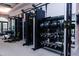 Well-equipped gym with modern weight machines and kettlebells for a complete fitness experience at 7320 Dunsany Ct, Wake Forest, NC 27587