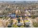 Wide aerial of neighborhood, showing house at 317 Compton Rd, Raleigh, NC 27609