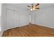 Spacious bedroom with hardwood floors and double doors at 317 Compton Rd, Raleigh, NC 27609
