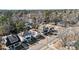Aerial view of the neighborhood showcasing the variety of homes and tree-lined streets at 835 Sunset Ave, Rocky Mount, NC 27804