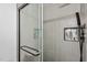 Modern shower with glass enclosure and mosaic tile accents at 835 Sunset Ave, Rocky Mount, NC 27804
