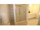 Bathroom with shower, toilet and shelving at 2530 Friedland Pl # 104, Raleigh, NC 27617