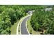 Aerial view of a tree-lined street in Galvin's Ridge at 313 Umstead St, Sanford, NC 27330