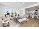 Open living space with neutral furniture, hardwood floors, and kitchen view at 35 Mable Court # 3, Lillington, NC 27546