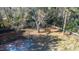 Large backyard with mature trees and wooden fence at 507 Hawkins Ave, Sanford, NC 27330