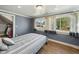 Cozy bedroom with a double bed and closet at 507 Hawkins Ave, Sanford, NC 27330