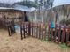 Backyard with wooden fence, garden area, and raised garden beds at 302 Glenview Ln, Durham, NC 27703