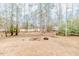 Wooded backyard with fire pit and garden area at 516 Argyll Dr, Sanford, NC 27332
