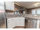 Kitchen with white cabinets, granite counters, and stainless steel appliances at 516 Argyll Dr, Sanford, NC 27332