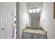 Small half bathroom with granite vanity and updated light fixture at 6548 English Oaks Dr, Raleigh, NC 27615