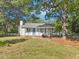 Charming home featuring a covered porch, blue front door, and well-maintained front lawn at 105 N Bend Dr, Knightdale, NC 27545