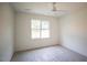 This bedroom has natural light and a ceiling fan at 1116 Delilia Ln, Wake Forest, NC 27587