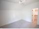 Bedroom with pitched ceiling and ceiling fan with access to closet at 1116 Delilia Ln, Wake Forest, NC 27587