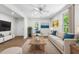 Cozy living room with modern furniture, hardwood floors, and plenty of natural light at 2612 Ashe St, Durham, NC 27703