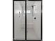 Modern tiled shower with glass door, shower head, and bench at 2662 Sledge Rd, Louisburg, NC 27549