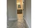 Bathroom view showing the grey vanity at 318 Hinton St, Apex, NC 27502