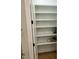 Organized pantry with multiple shelves for ample storage solutions in this well-designed home at 318 Hinton St, Apex, NC 27502