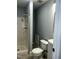 Clean bathroom with shower, toilet and vanity at 4519 Edwards Mill Rd # J, Raleigh, NC 27612