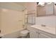 Clean bathroom with a bathtub, toilet and vanity at 5617 Laurel Crest Dr, Durham, NC 27712