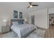 Serene main bedroom with a king bed, ceiling fan and plenty of natural light at 712 Jamescroft Way # 26, Rolesville, NC 27571