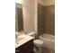 Clean bathroom with shower/tub combo and vanity at 13 E Milan Ct, Clayton, NC 27527