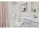 Clean bathroom with bathtub, toilet and single vanity at 38 Brazan Ct, Fuquay Varina, NC 27526