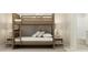 Bedroom with a wooden bunk bed and neutral decor at 605 Morning Light Dr, Angier, NC 27501