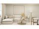 Cozy living room featuring a sectional sofa and a round coffee table at 605 Morning Light Dr, Angier, NC 27501