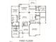 First floor plan of a home featuring spacious living areas, kitchen, garage, and primary suite at 7934 Wexford Waters Ln, Wake Forest, NC 27587