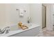 Bathroom with garden tub and shower at 105 Danesway Dr, Holly Springs, NC 27540